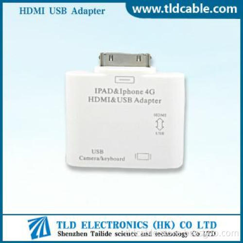 White Dock to HDMI USB Adapter For iphone